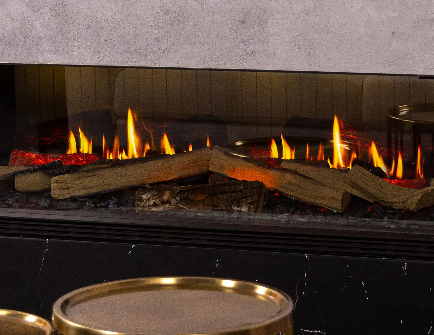 Electric fireplace with hologram flame technology