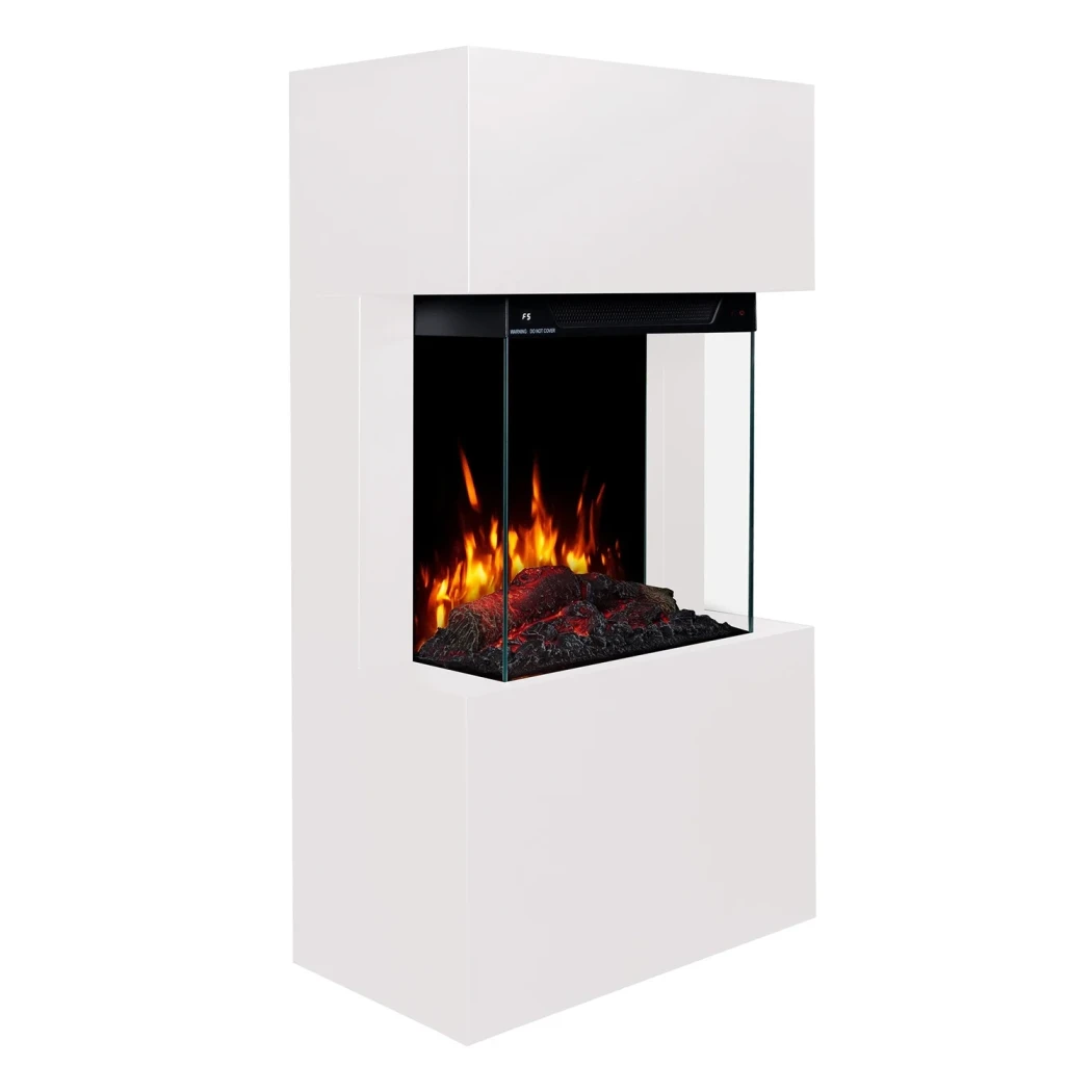 Aflamo Texel hvid - Fritstående elpejs | Realistisk flamme & 1,5 kW varmeoutput
