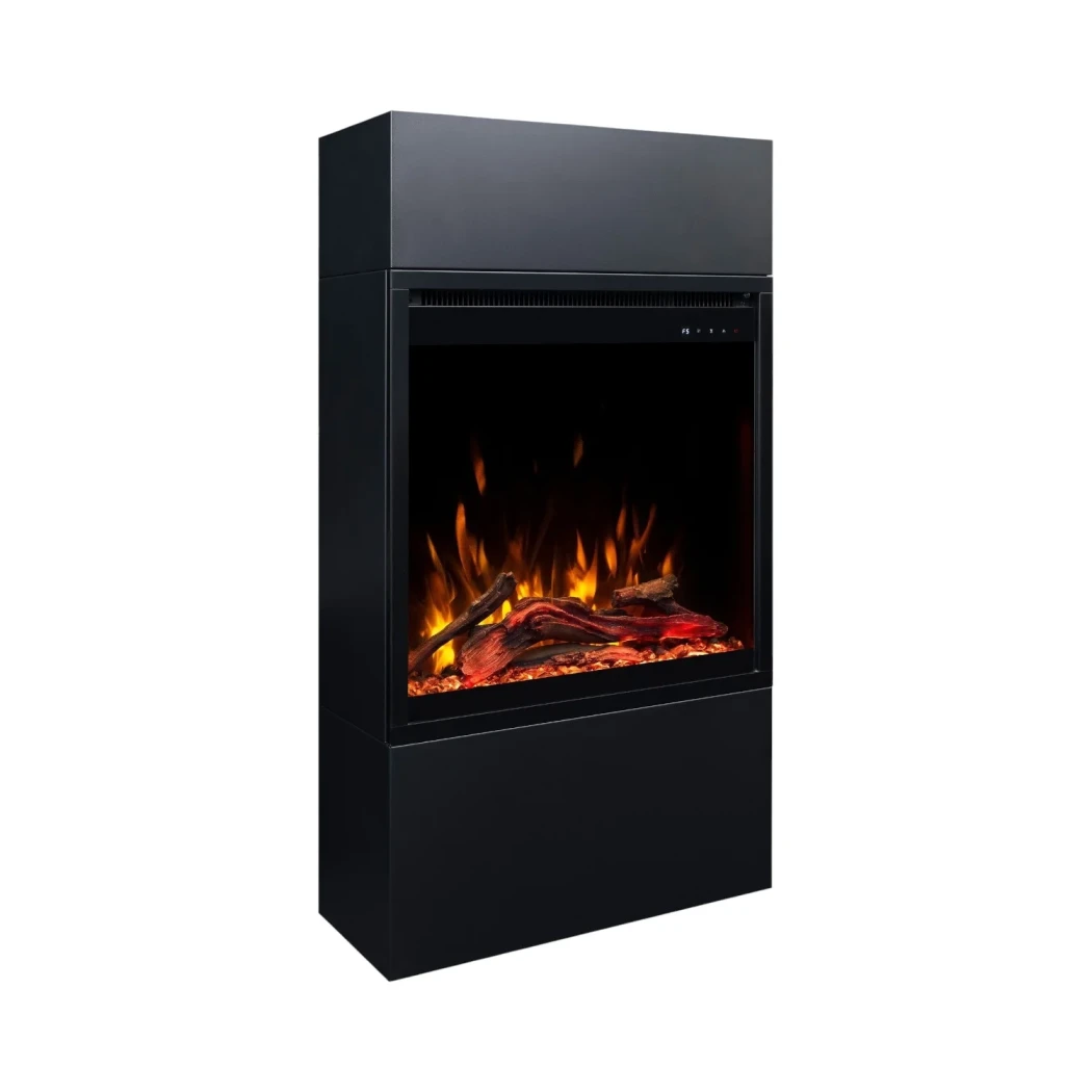Milos 60 fritstående elektrisk pejs | Realistiske flammer & 1,5 kW varmeeffekt – Sort