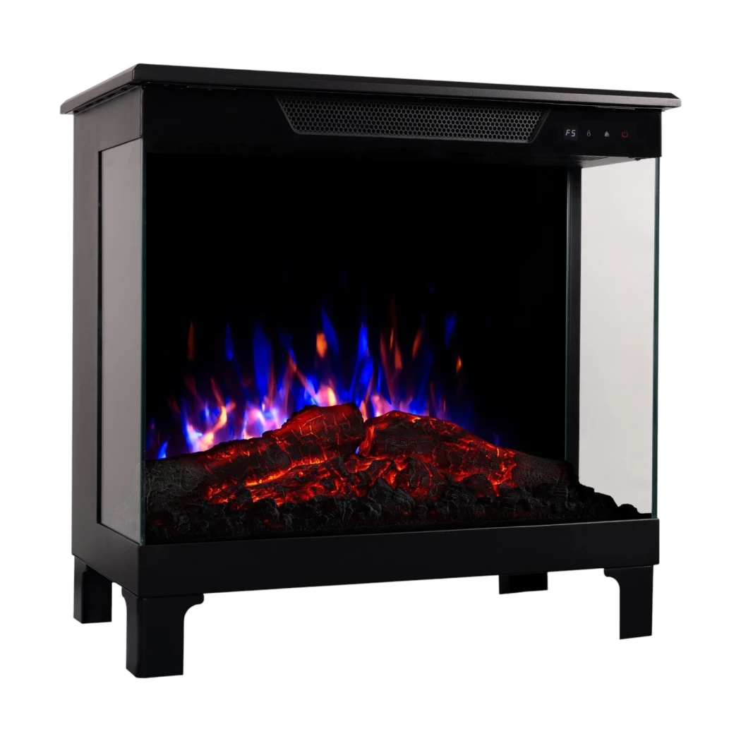 Aflamo Tower 76 fritstående elpejs – 3D LED-flammer, 3-sidet udsyn, ildlyde og op til 1,5 kW varme