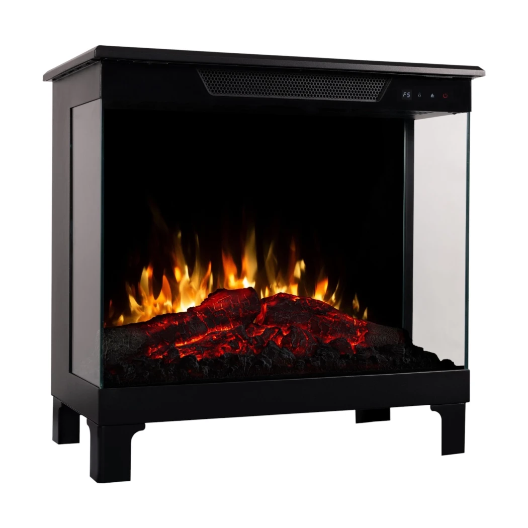 Aflamo Tower 46 fritstående elpejs – 3D LED-flammer, 3-sidet udsyn, lyd, 750/1500 W varme