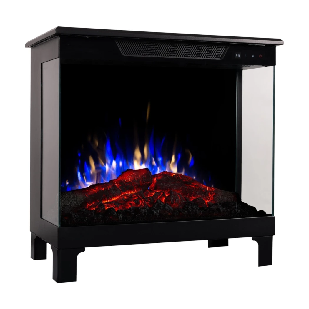 Aflamo Tower 56 fritstående elpejs – 3D LED-flammer, 3-sidet udsyn, ildlyde og op til 1,5 kW varme