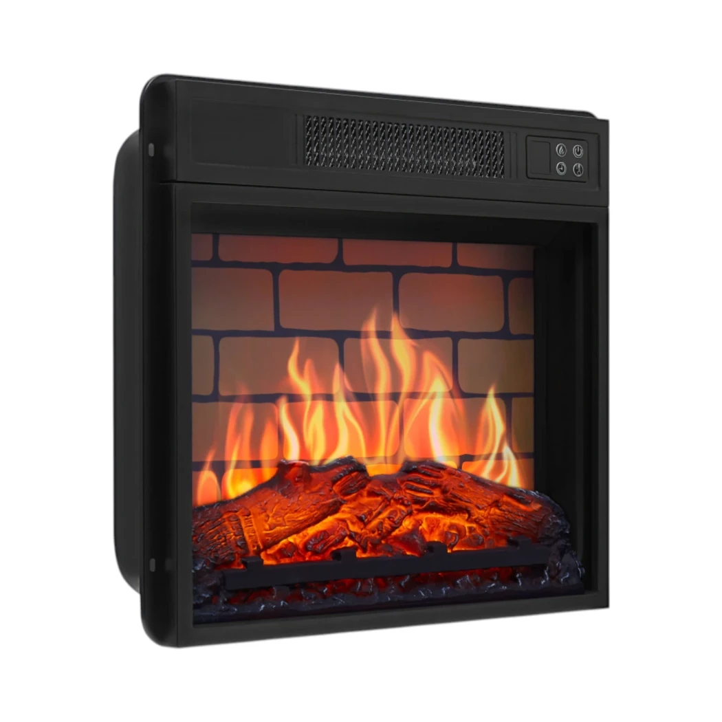 ArtiFlame AF18B – 18" Slimline Indbygget Elektrisk Pejs | Sort, Murstenslignende Interiør, Fjernbetjening, 1.8 kW