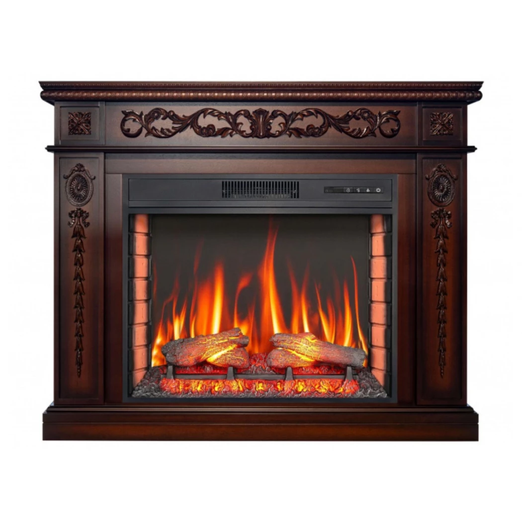 Delmona ArtiLED 28 Elektrisk kamin i cognac - Elpejs med energibesparende funktioner fra ArtiFlame