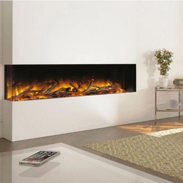 Flamerite Fires Glazer 1500 | 3-Sidet Elpejs til Indbygning med App | LED Pejs