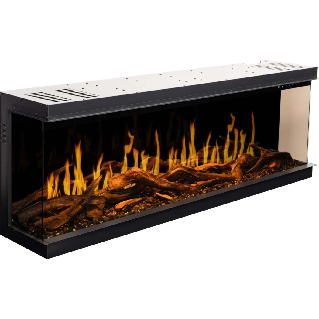Aflamo Gold 193 cm elektrisk pejs – indbygning, 1-, 2- eller 3-sidet opsætning, realistiske LED-flammer, app & fjernbetjening