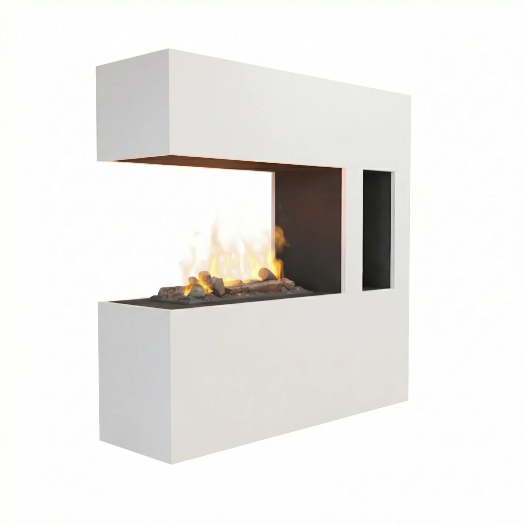 Glow Fire Schiller Pocket Elektrisk Pejs Hvid – Moderne Rumdeler med Damp effekt, Opti-Myst Kassette 600