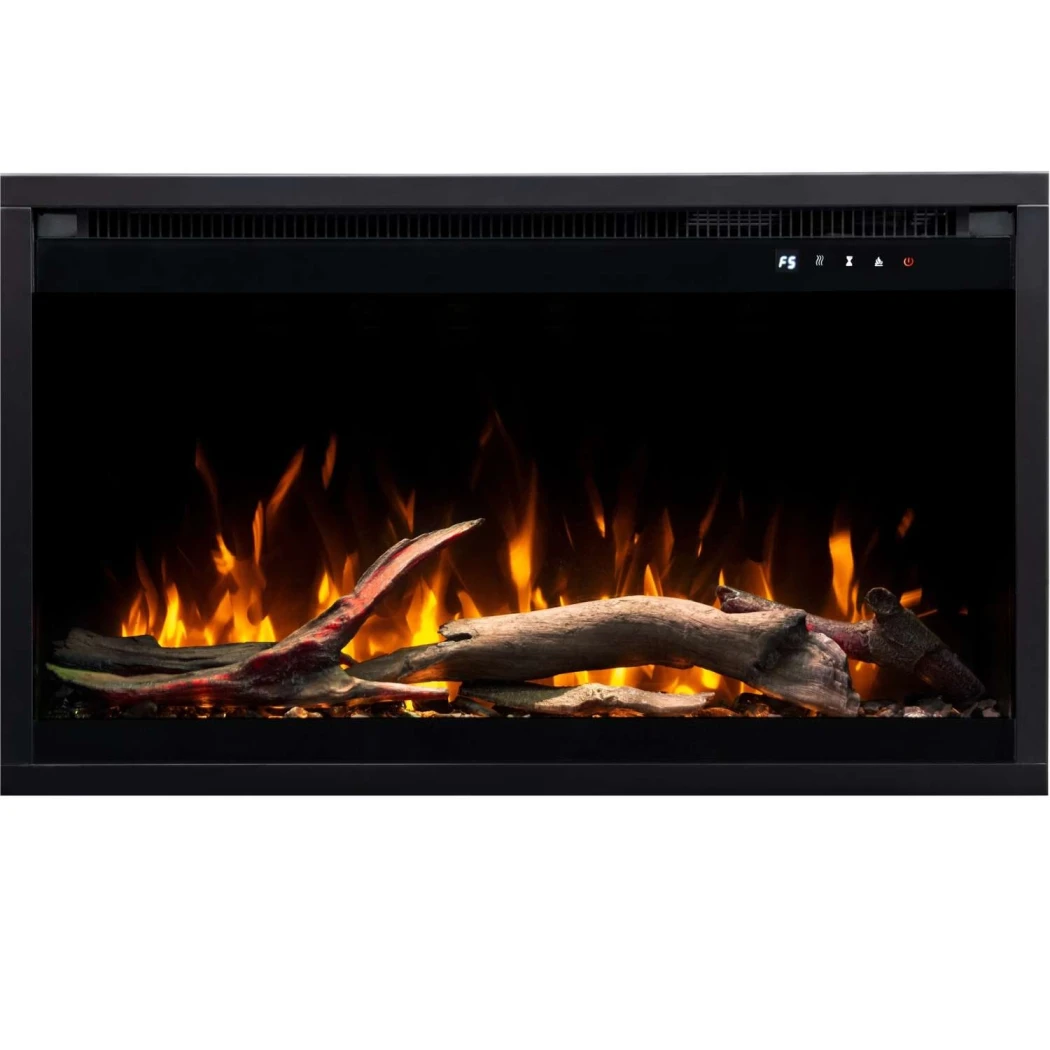 Aflamo 3D Indsats 45 × 75 cm (18\" x 30\") | Indbygget Elektrisk Pejs med LED-flamme & App-kontrol