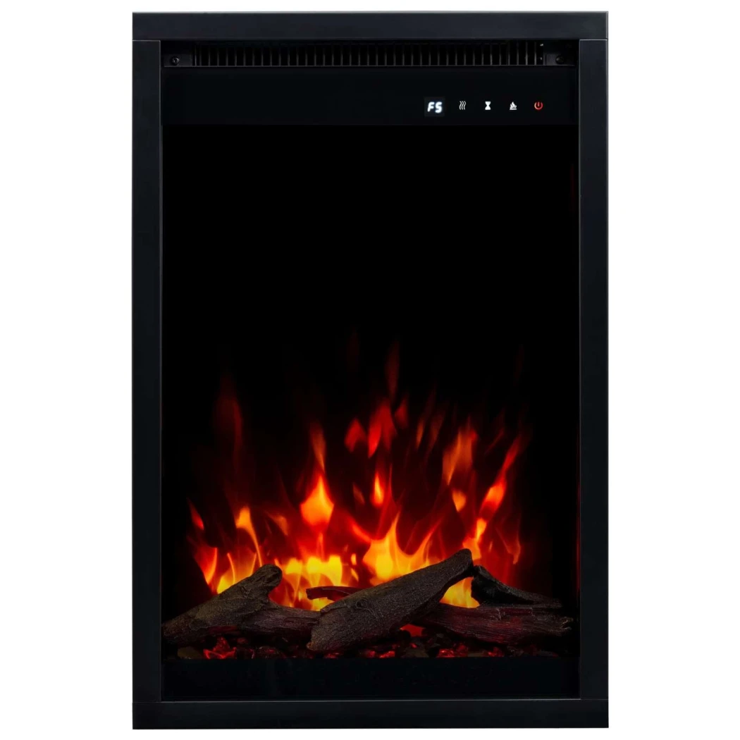 Aflamo 3D elpejsindsats 40 × 60 cm (16”) – Indbygget, LED-flamme, brændeknuder & krystaller, Smart app, 1,5 kW