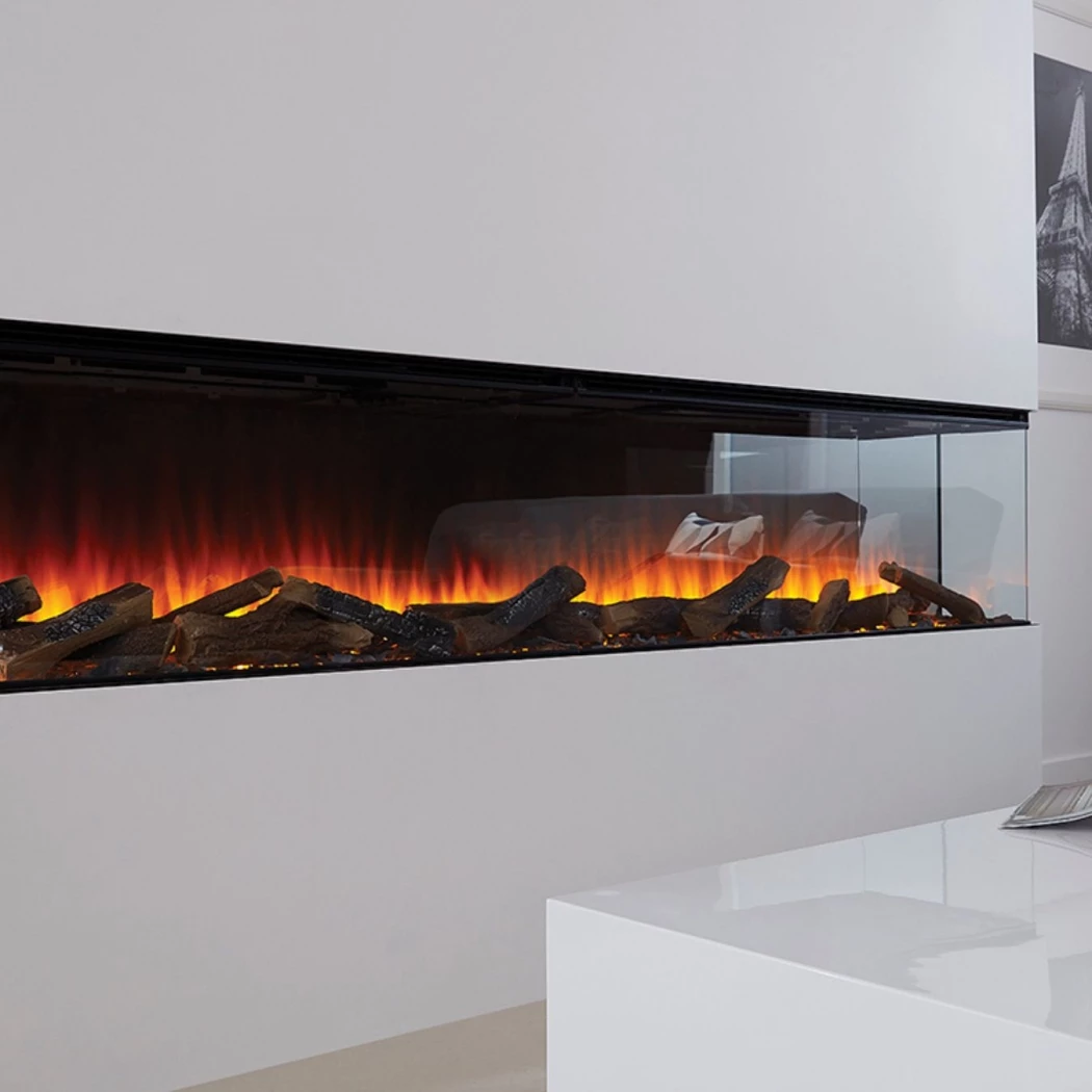 British Fires – New Forest 2400 Indbygget Elektrisk Pejs | Ekstra-bredt Design, 1500 W varmeeffekt, Prisvindende LED Flammeeffekt