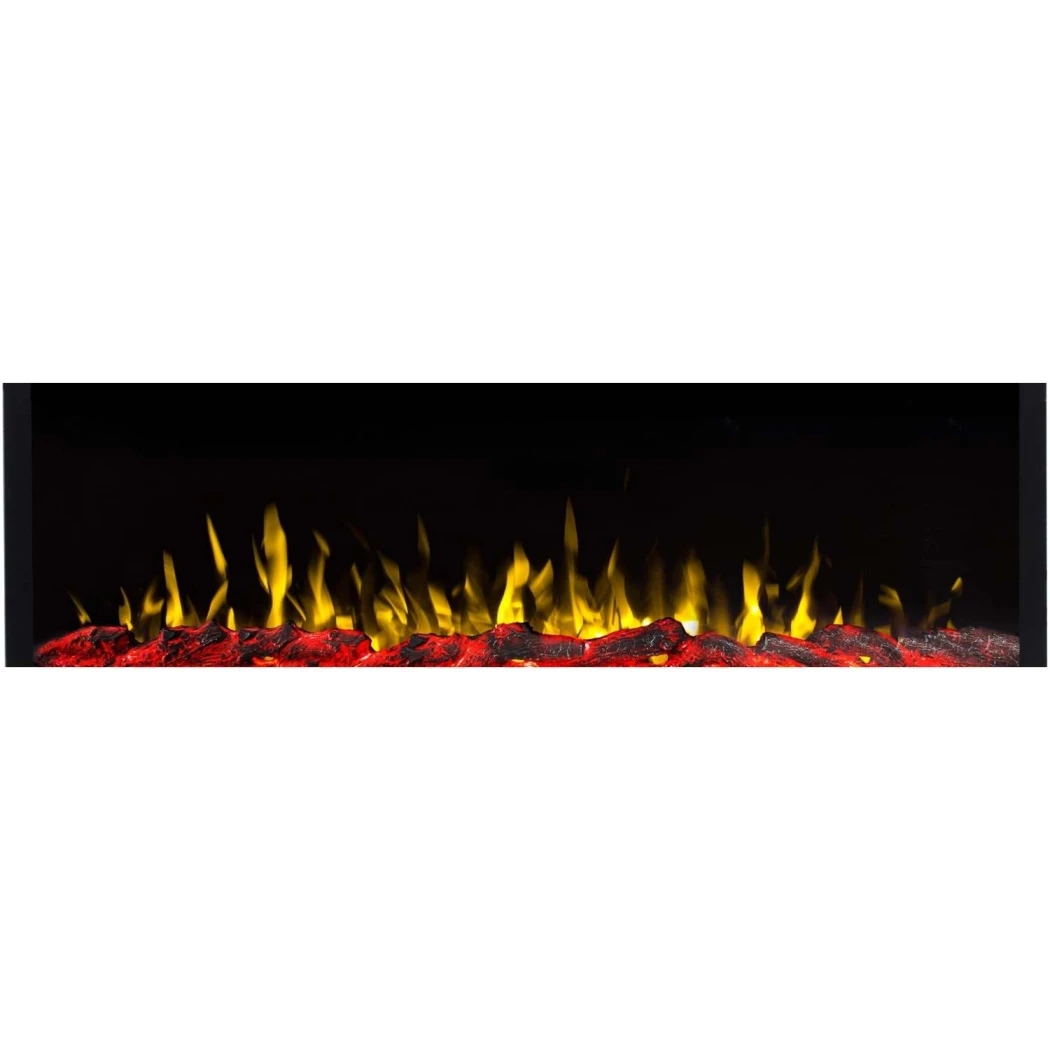 Aflamo Pride Slim 127 cm elektrisk pejs – vægmonteret eller indbygget, LED-flamme, 3 farver