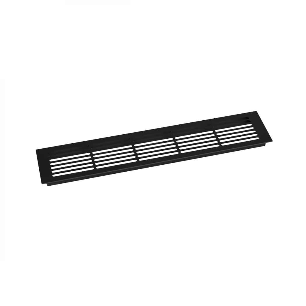 Ventilationsrist Sort - Størrelse: 50x10 cm - Ventilationsareal: 214 cm²