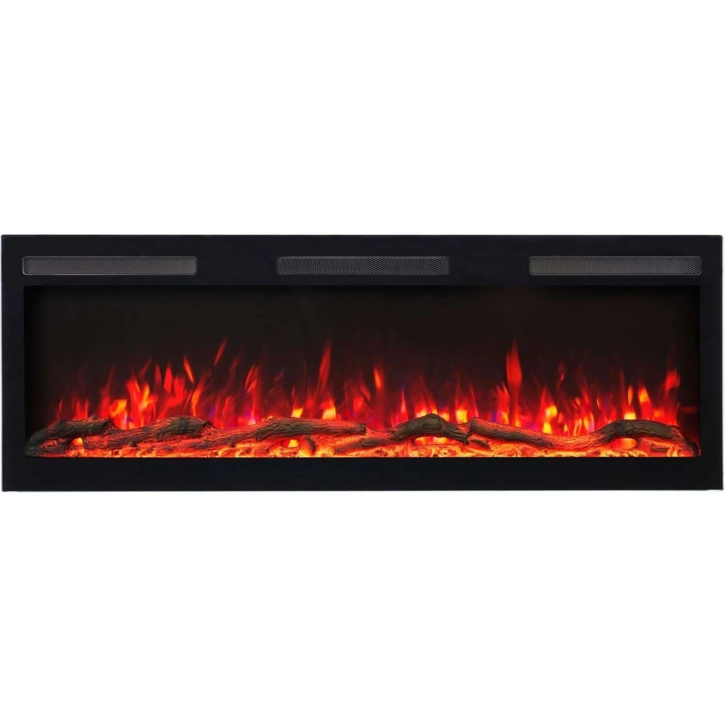 Aflamo Majestic PRO Elektrisk Pejs 107 cm (42\") – Indbygget eller Væghængt, Sort Glas, LED Flamme, App Styring