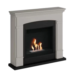 Hals Beige Biopejs kamin i blødt beige design til moderne hjem