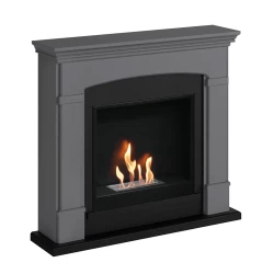 Hals Grå Biopejs kamin i moderne gråt design til røgfri opvarmning