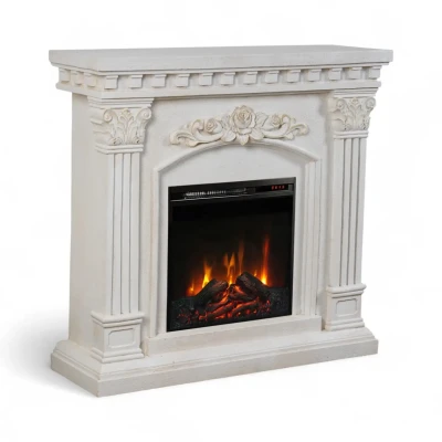 ScandiFlames Freyr Fritstående Elpejs | Køb online her ScandiFlames Freyr elektrisk pejs med Eldur 18" indsats, sten-look Polystone MGO ramme