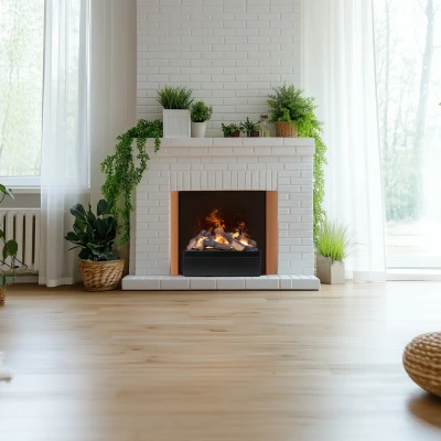 Produktbillede af Dimplex Junea Multi - et fritstående optimyst vanddampspejlsindsats med realistisk multifarvet flamme