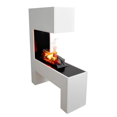 Mozart hybrid pejs i hvid Glow Fire Mozart - OMC 600 | Fritstående Vanddamp Pejs, 120 cm x 110 cm x 35 cm