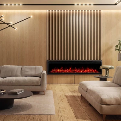 Royal Pro 100 cm vægmonteret elektrisk pejs i sort