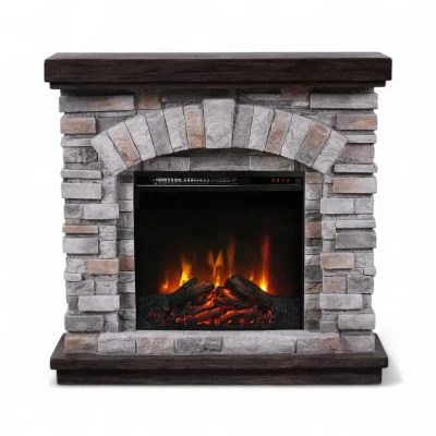 Ask elektrisk pejs med Eldur 18\" indsats – fritstående, realistiske LED-flammer