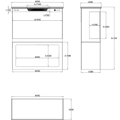Aflamo Tower + Stand 76 cm sort 3-sidet fritstående elektrisk pejs