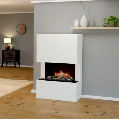 Glow Fire Tucholsky 3-sidet Hvid Vanddamppejs - Køb Online Glow Fire Tucholsky 3-sidet Hvid - OMC 600 | Fritstående Vanddamp Pejs, Hvid, 91 cm x 150 cm x 35 cm