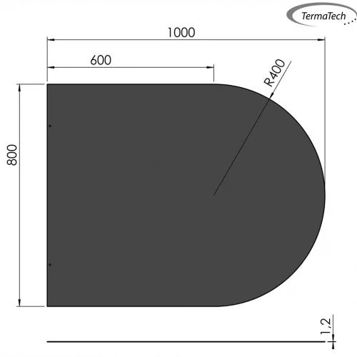 Gulvplade til biopejs fra Termatech Termatech gulvplade til pejs 80 x 100 cm
