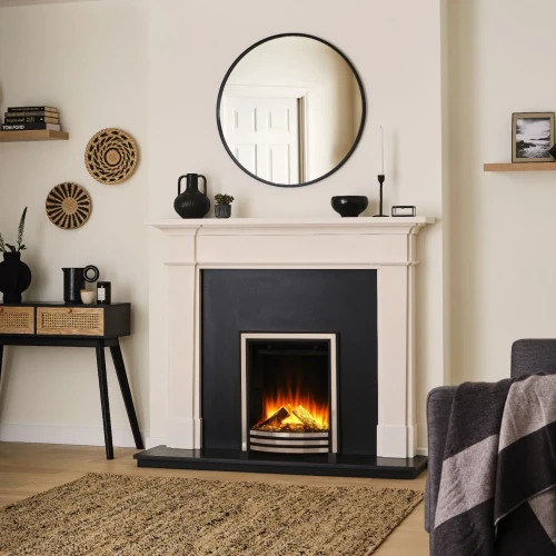 Sway Classic Elektrisk Pejs med Sort/Krom Frontpanel – Indbygget Elektrisk Pejs