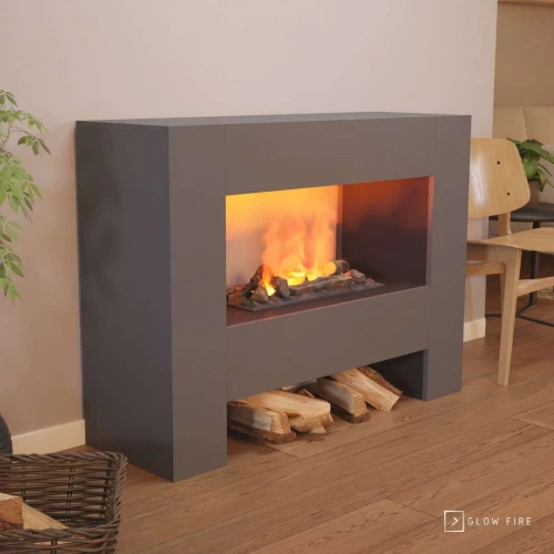 Glow Fire Fallada Grå - Fritstående Vanddamp Pejs Online Glow Fire Fallada Grå - OMC 600 | Fritstående Vanddamp Pejs, Grå, 120 cm x 90 cm x 40 cm