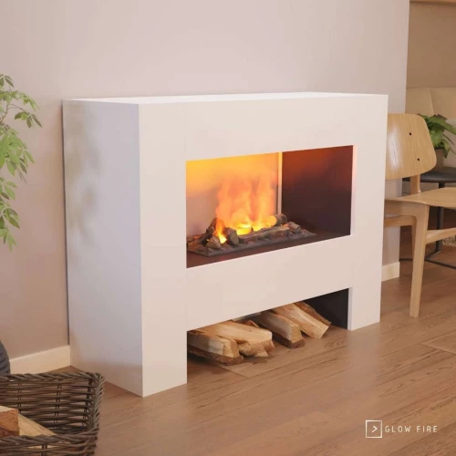 Glow Fire Fallada Hvid- Fritstående Vanddamp Pejs - Køb Online Glow Fire Fallada Hvid - OMC 600 | Fritstående vanddamppejs, hvid, 120 cm x 90 cm x 40 cm