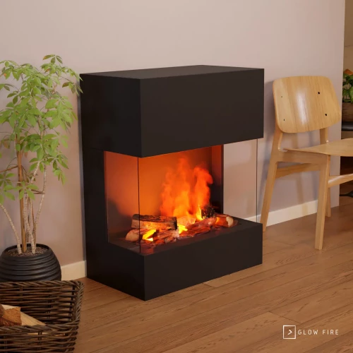 Glow Fire Kästner Sort OMC 600 - Fritstående Vanddamp Pejs Glow Fire Kästner Sort - OMC 600 | Fritstående Vanddamp Pejs, 89 cm x 70 cm x 40 cm