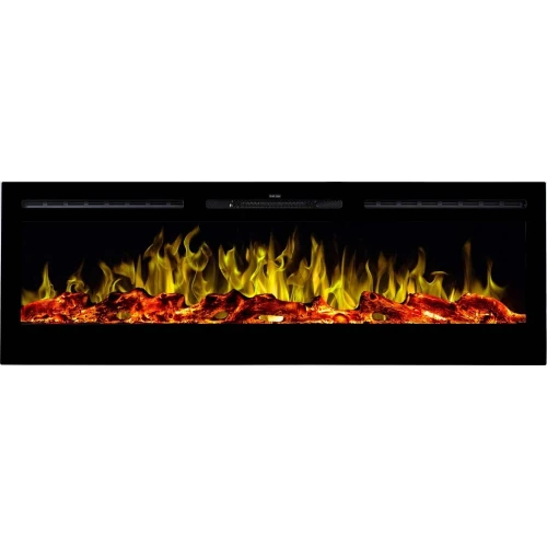 Aflamo Majestic 128 cm LED elektrisk pejs med sort glas og dekorativ flamme