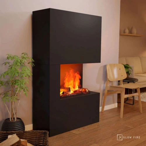 Glow Fire Tucholsky Sort Hjørne - Vanddamp Pejs Online Glow Fire Tucholsky Venstre Hjørne Sort - OMC 600 | Fritstående Vanddamppejs, Sort, 91 cm x 150 cm x 35 cm