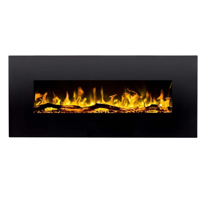 Aflamo Albion 128 cm sort vægmonteret elektrisk pejs