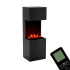 Glow Fire Beethoven Sort - OMC 600 | Fritstående Vanddamp Pejs, 170 cm x 60 cm x 50 cm