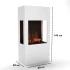 Glow Fire Böll Hvid - OMC 400 | Fritstående Vanddamp Pejs, Hvid, 54 cm x 145 cm x 44 cm