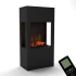Glow Fire Böll Sort - OMC 400 | Fritstående Vanddamp Pejs, Sort, 54 cm x 145 cm x 44 cm