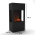 Glow Fire Böll Sort - OMC 400 | Fritstående Vanddamp Pejs, Sort, 54 cm x 145 cm x 44 cm