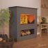 Brecht Grå - OMC 600 Elektrisk Pejs – Realistisk Flamme, Miljøvenligt Design, Fritstående