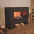 Glow Fire Fallada Sort - OMC 600 | Fritstående Vanddamp Pejs, Sort, 120 cm x 90 cm x 40 cm