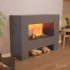 Glow Fire Fallada Grå - OMC 600 | Fritstående Vanddamp Pejs, Grå, 120 cm x 90 cm x 40 cm