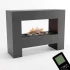 Glow Fire Fallada Grå - OMC 600 | Fritstående Vanddamp Pejs, Grå, 120 cm x 90 cm x 40 cm