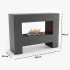 Glow Fire Fallada Grå - OMC 600 | Fritstående Vanddamp Pejs, Grå, 120 cm x 90 cm x 40 cm
