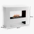 Glow Fire Fallada Hvid - OMC 600 | Fritstående vanddamppejs, hvid, 120 cm x 90 cm x 40 cm