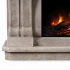 ScandiFlames Logi fritstående elektrisk pejs med grå/hvid polystone ramme og Eldur 23" indsats