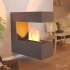 Glow Fire Schiller Grå - Vægmonteret Vanddamp Kamin – Realistisk Flammeeffekt