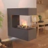Glow Fire Schiller Grå - Vægmonteret Vanddamp Kamin – Realistisk Flammeeffekt