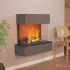 Glow Fire Hölderlin væghængt optimystpejs i grå og sort finish