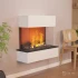 Glow Fire Hölderlin væghængt optimystpejs i hvid med dampflammeeffekt