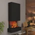 Glow Fire Hölderlin Tall Sort OMC 600 Væghængt Vanddampspejs - Realistisk Flammeeffekt